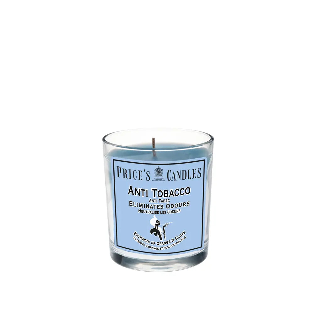 Candela in Bicchiere Anti Tobacco Anti Odore di Fumo