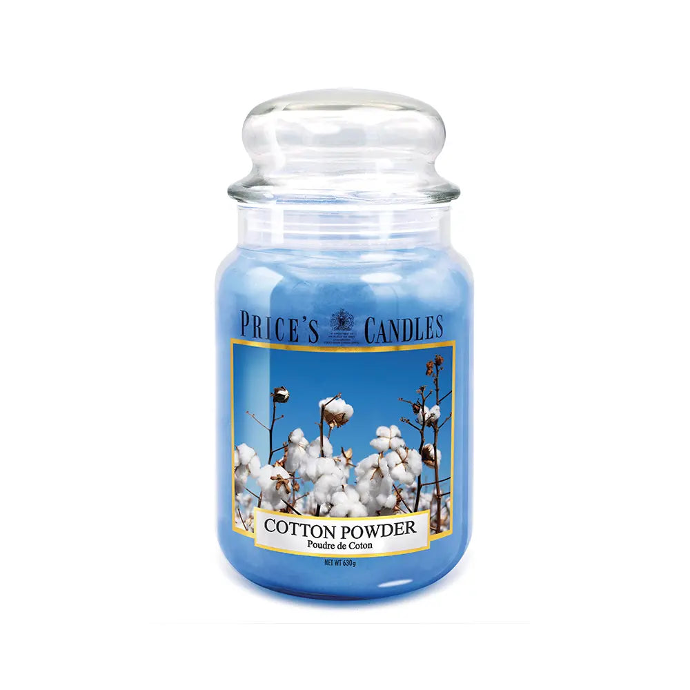 Candela in Giara Grande Cotton Powder Fiori di Cotone