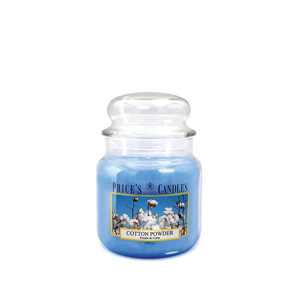 Candela in Giara Media Cotton Powder Fiori di Cotone