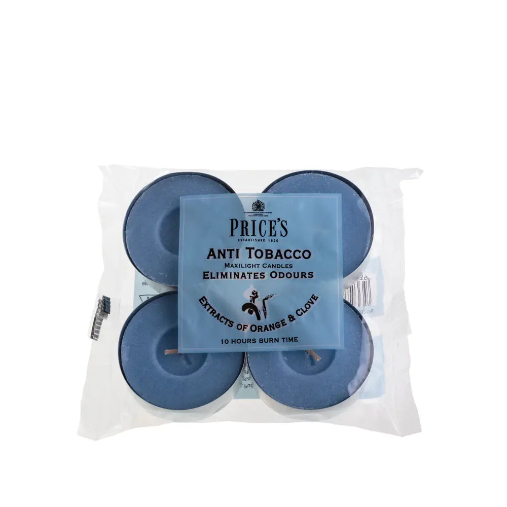 Candela Maxi Tealights Anti Tobacco Anti Odore di Fumo