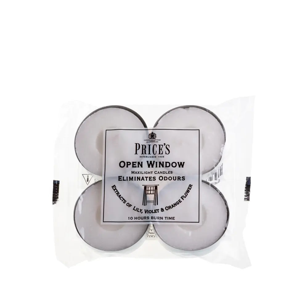 Candela Maxi Tealights Open Window Anti Odore di Chiuso