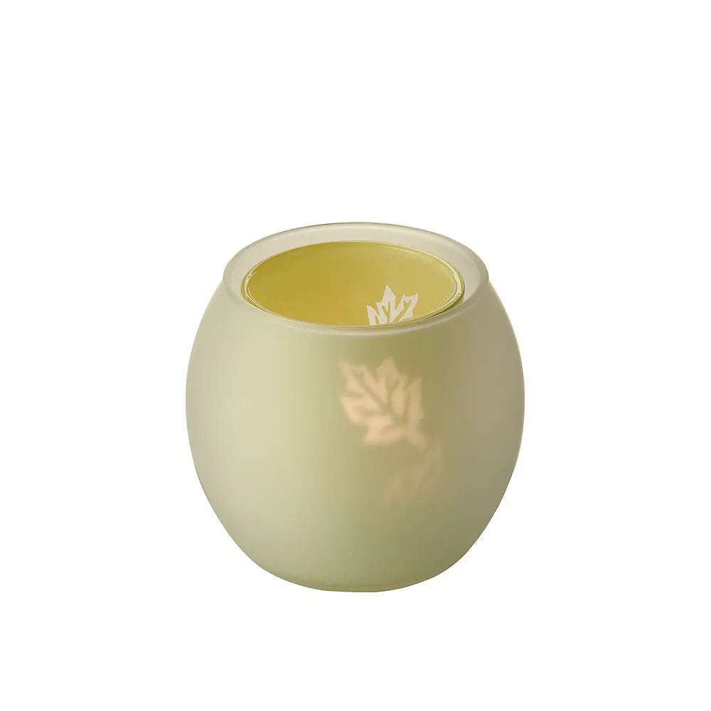 Bicchiere con Foglie Porta Tealight Giallo