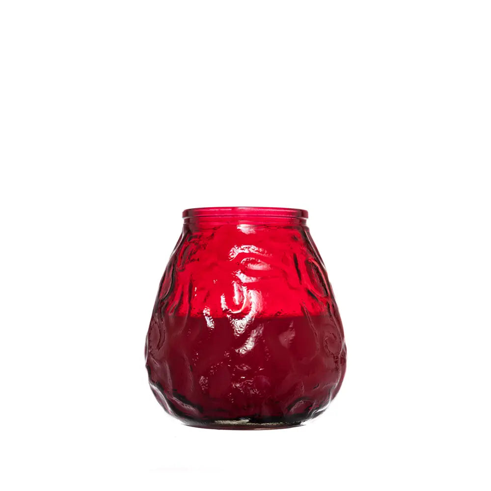 Glolite Candela in Bicchiere Rosso Non Profumata
