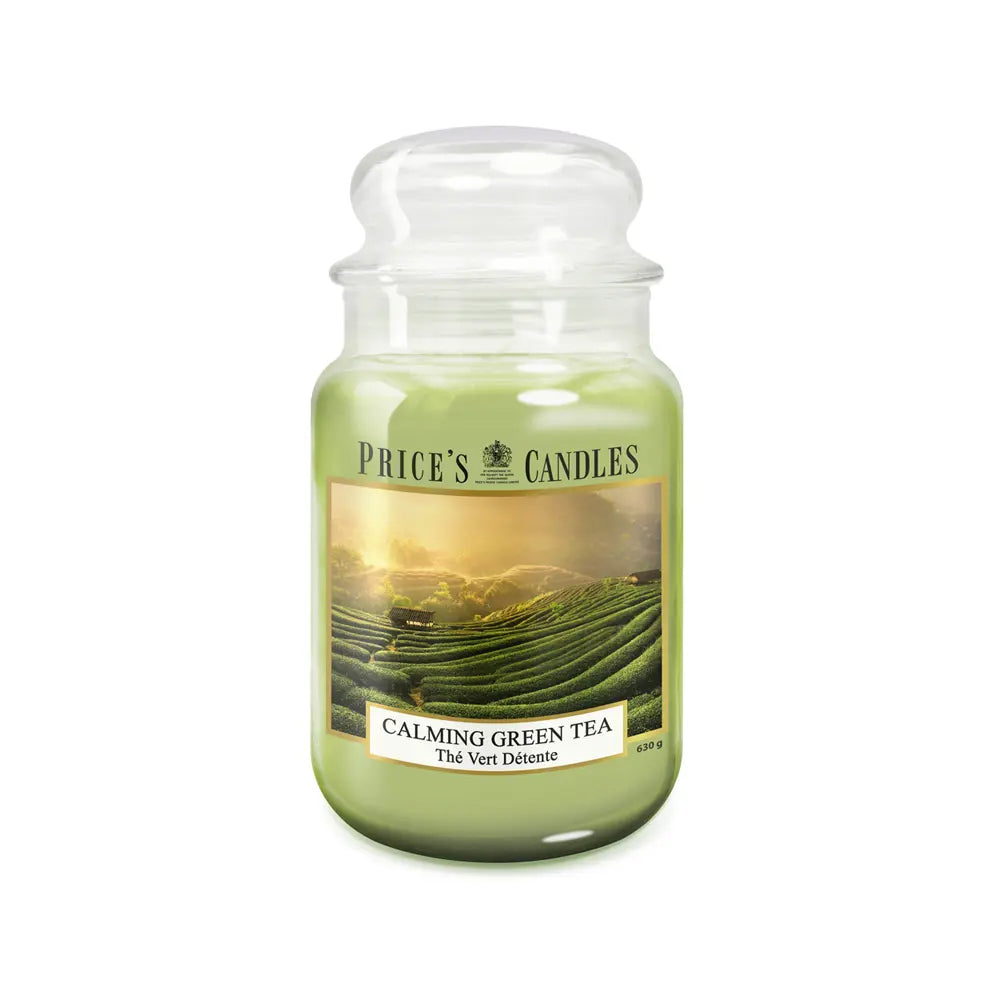 Candela in giara grande calming green tea té verde rilassante