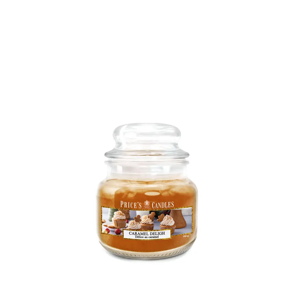 Candela in giara piccola Caramel delight delizie al caramello