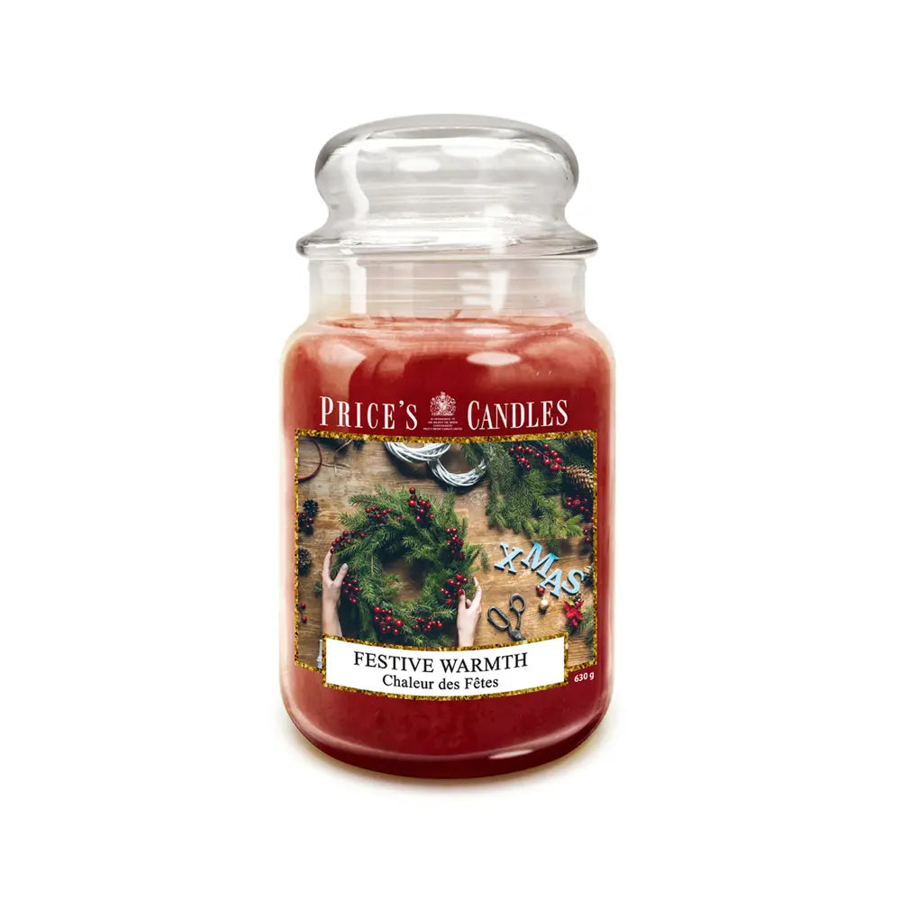 Candela in giara grande Festive Warmth Calore delle Feste