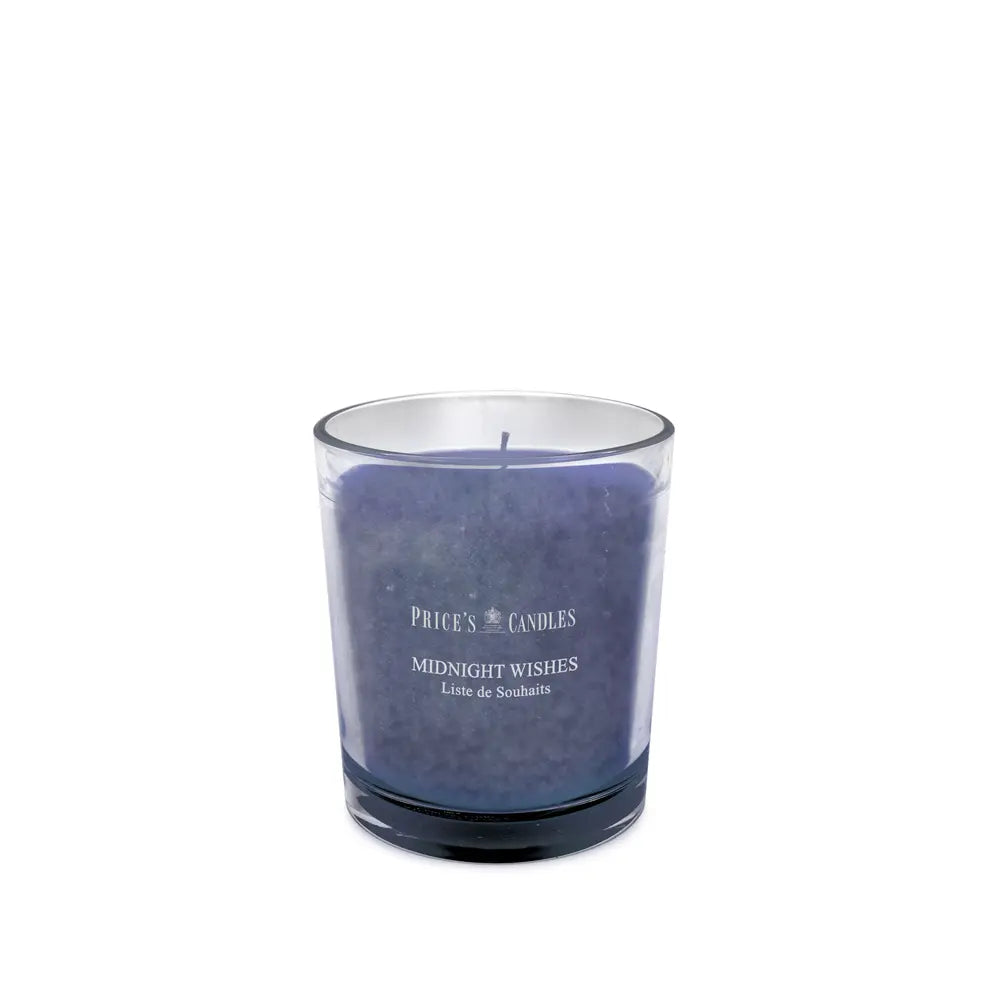 Candela in bicchiere midnight wishes sogni di mezzanotte
