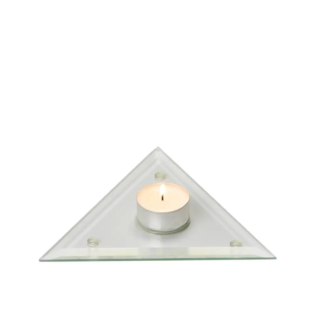 Piattino Triangolare Porta Tealight in Vetro