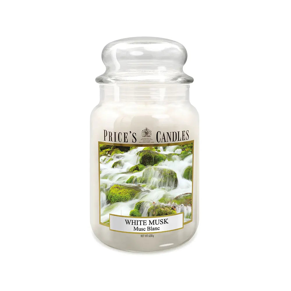 Candela in Giara Grande White Musk Muschio Bianco