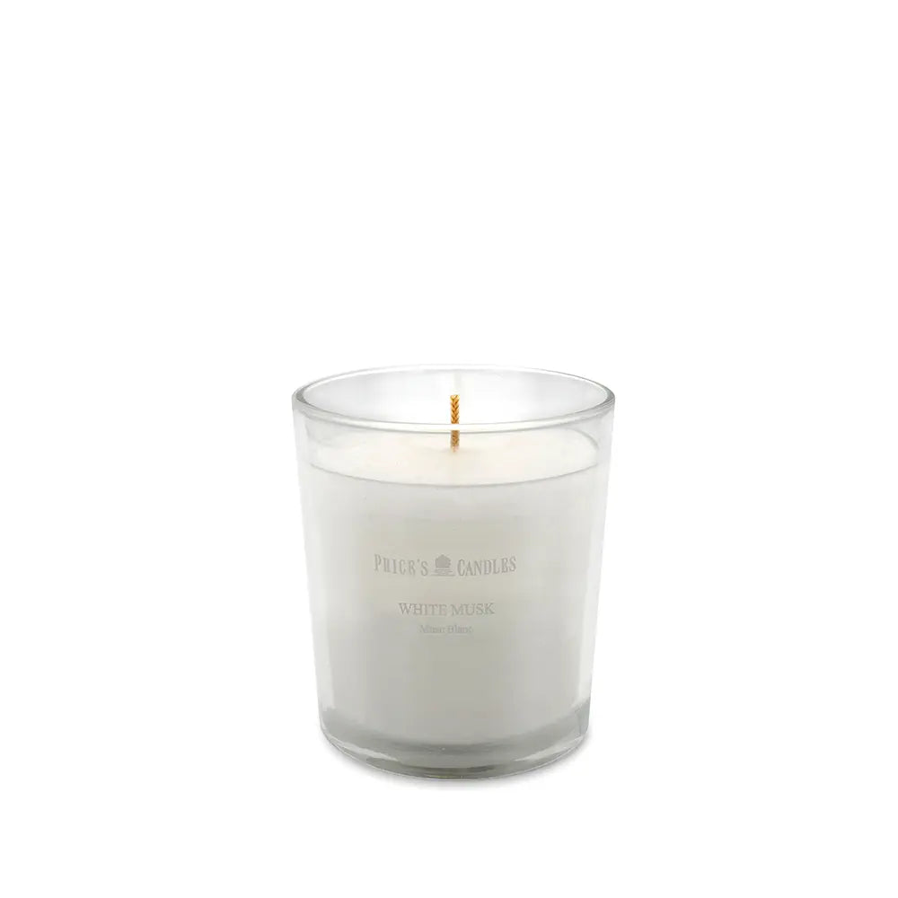Candela in Bicchiere White Musk Muschio Bianco