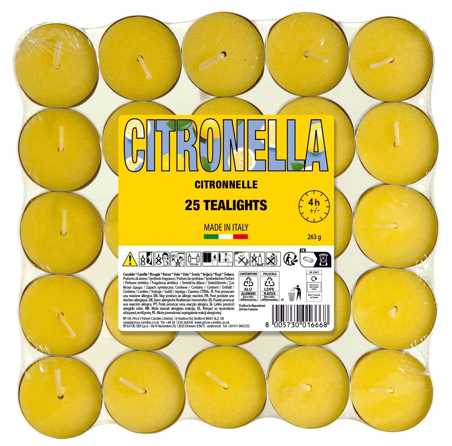 25 Tealights Citronella
